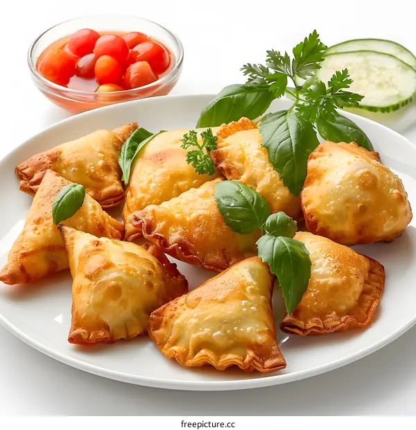 Crispy Fried Samosas with Fresh Herbs
