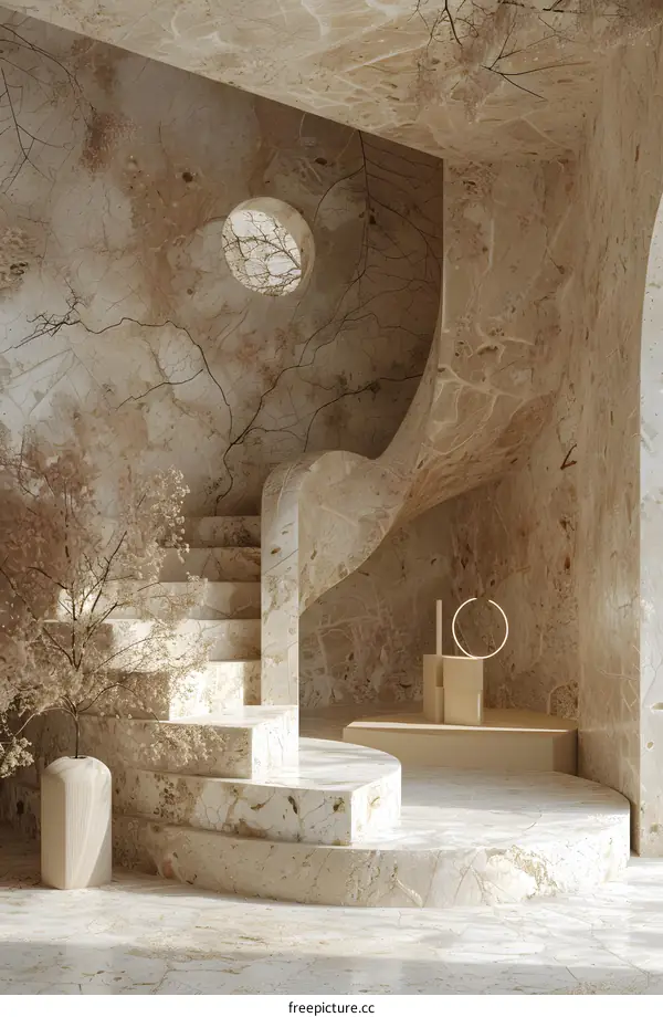 Minimalist Marble Stairs