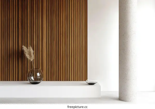 Modern Minimalist Interior Design with Wood Paneling