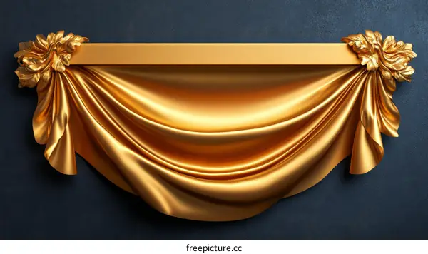 Golden Drapery Design Illustration