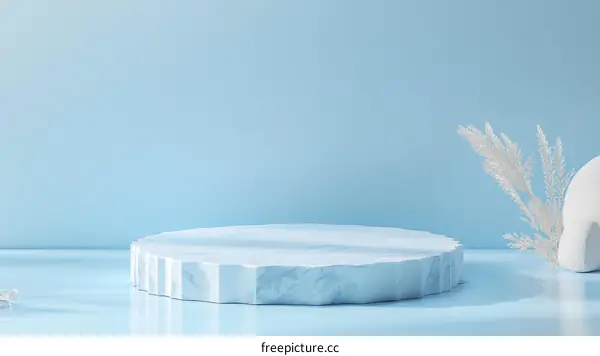 Abstract Light Blue Marble Display Podium