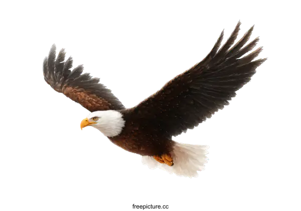[Transparent Background PNG]Majestic Bald Eagle Soaring High in the Sky