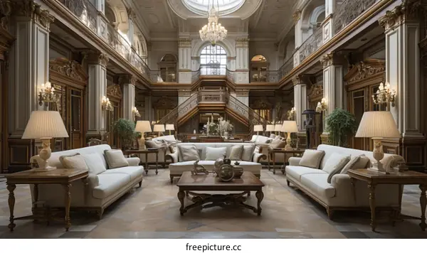 Ornate and detailed interior of a mansion