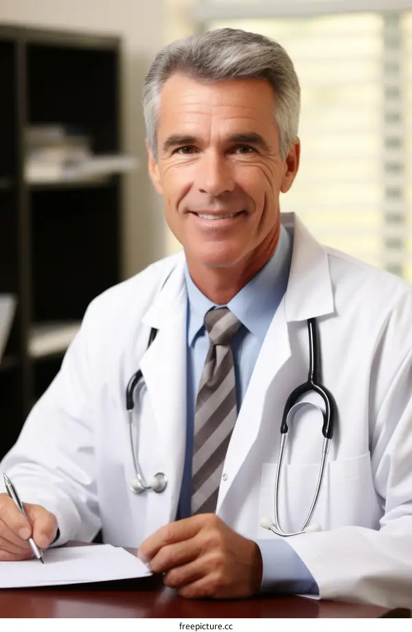 Portrait of a friendly male doctor smiling