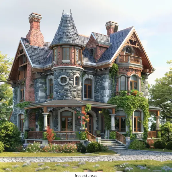 Vintage Victorian Mansion Exterior Design