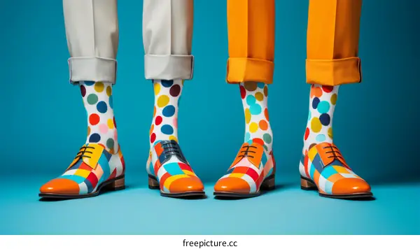 Colorful socks and shoes