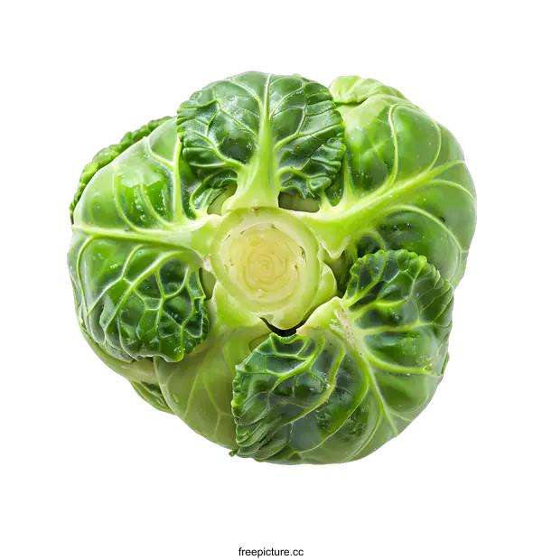[Transparent Background PNG]Fresh Green Brussels Sprout Isolated on White Background