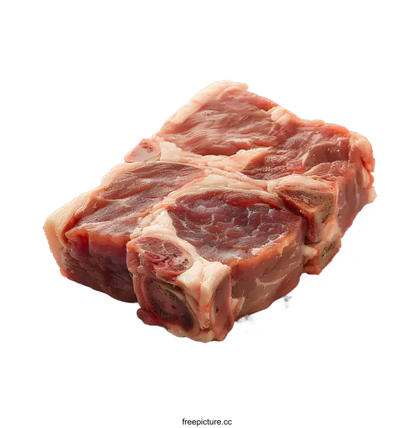 [Transparent Background PNG]Raw lamb shoulder on white background