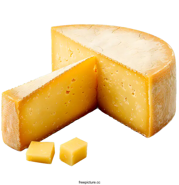 [Transparent Background PNG]Wheel of Cheese with Slices