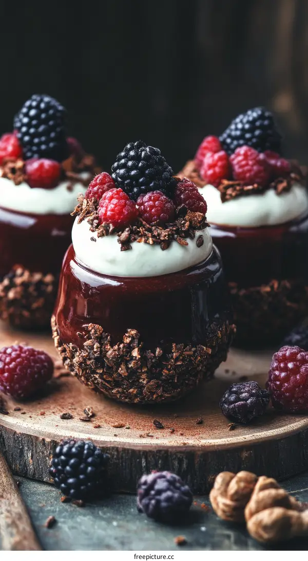 Delicious Chocolate Dessert with Berries