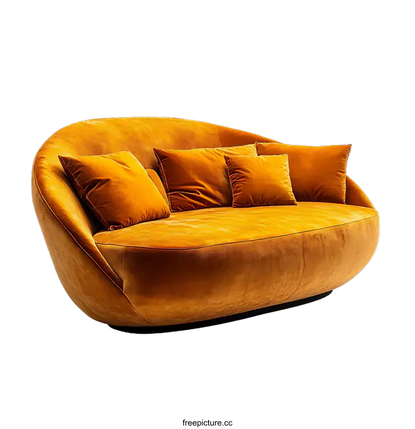 [Transparent Background PNG]Modern Velvet Sofa Design