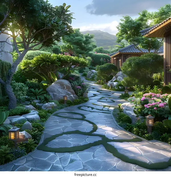 Chinese style garden landscape design renderings