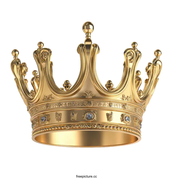 [Transparent Background PNG]Golden Royal Crown Ornament Illustration