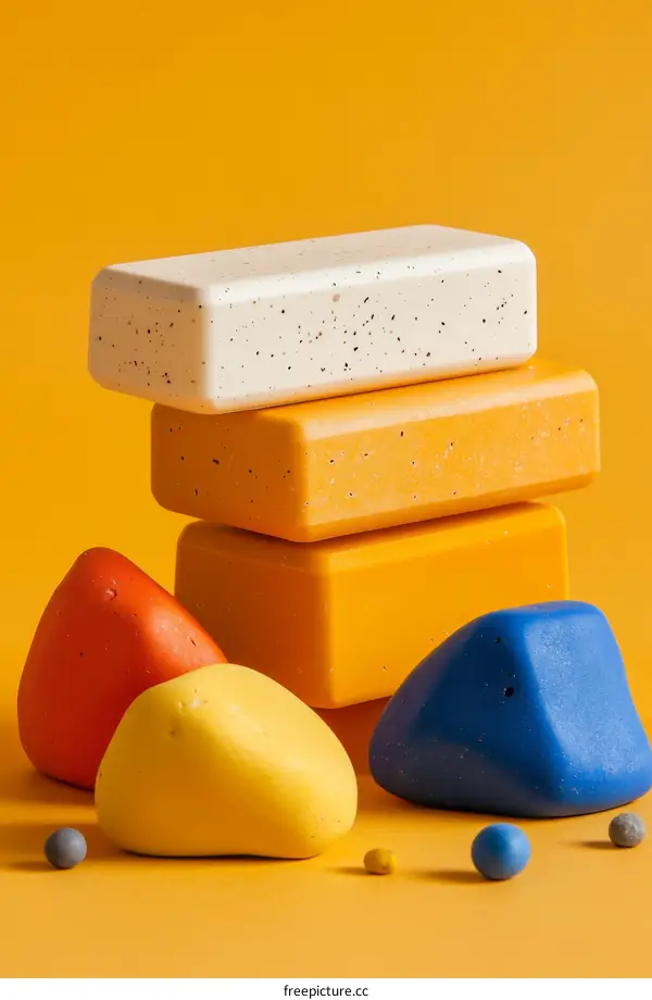 Abstract Colorful Geometric Shapes Composition