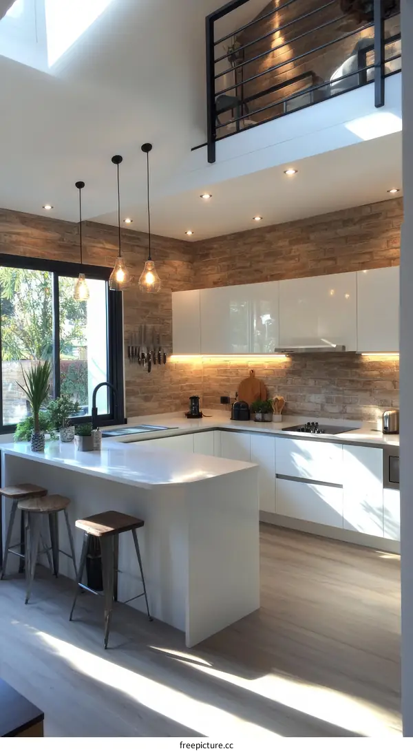 Modern Open-Plan Kitchen with Island