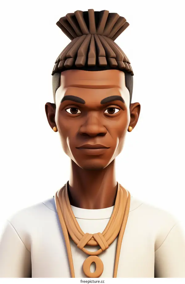 Portrait of a young African-American man with dreadlocks