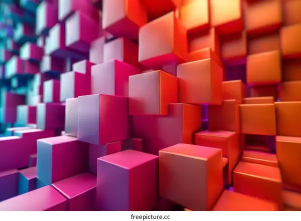 Abstract Colorful 3D Cube Pattern