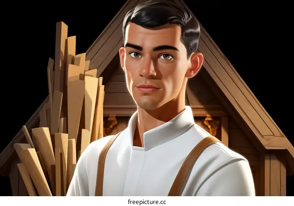 Confident male carpenter in his workshop