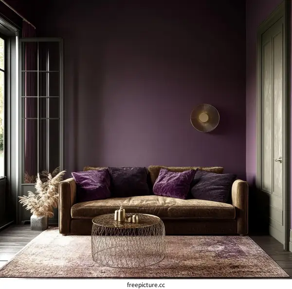 Modern Purple Living Room Interior Design