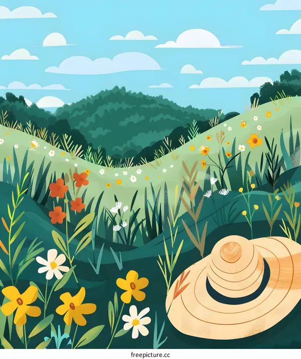Summer Landscape With A Straw Hat