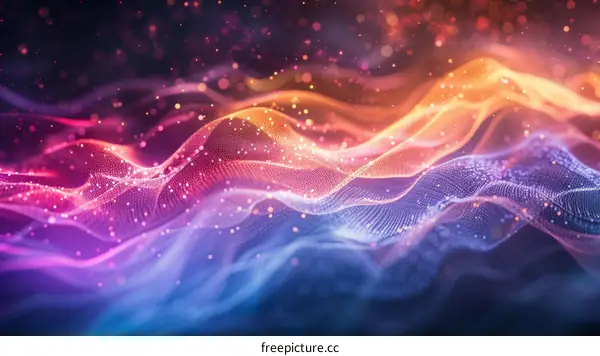 Bright Colorful Abstract Wavy Background with Gradients