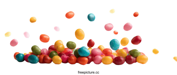 [Transparent Background PNG]Colorful Candies Falling in Motion