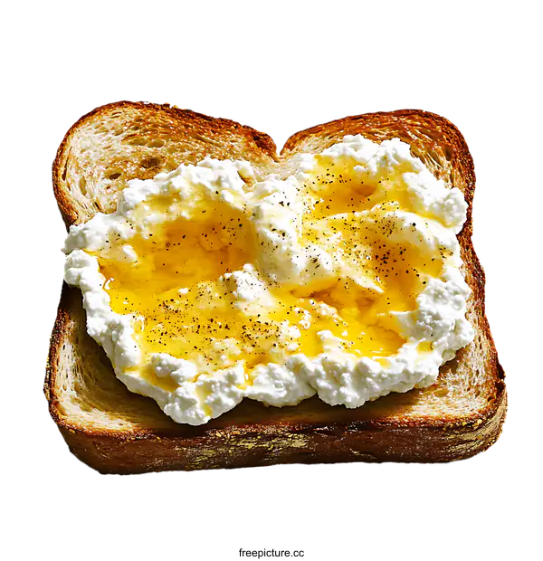 [Transparent Background PNG]Honey and Cream Cheese Toast Slice