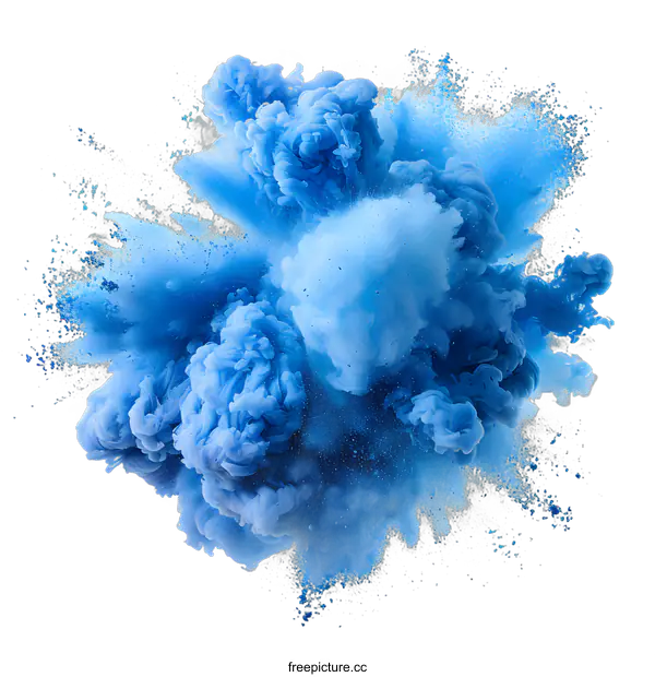 [Transparent Background PNG]Blue powder explosion