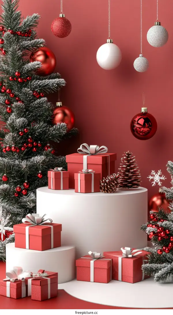 Christmas Decorations and Gifts Composition