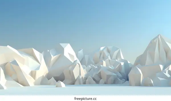 Abstract Geometric Mountains Minimalist Landscape Illustration