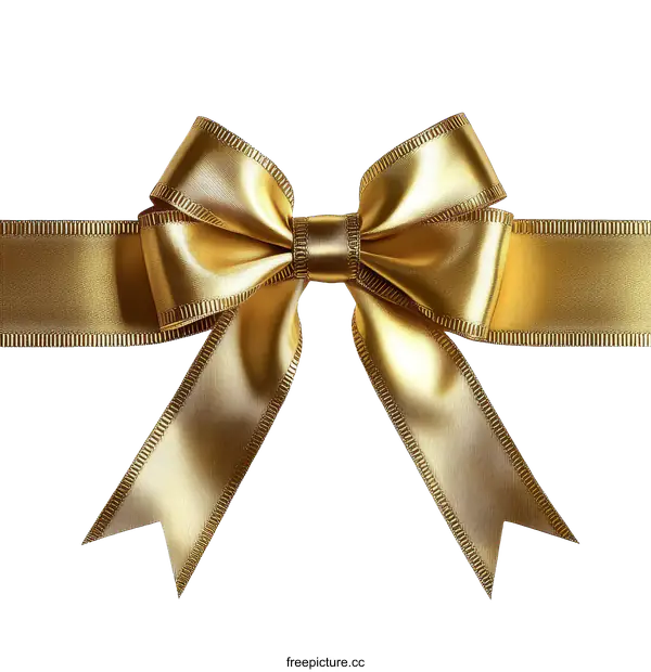 [Transparent Background PNG]Golden Gift Ribbon Bow Decoration