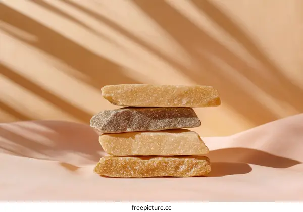 Stacked Stones with Soft Lighting and Shadows