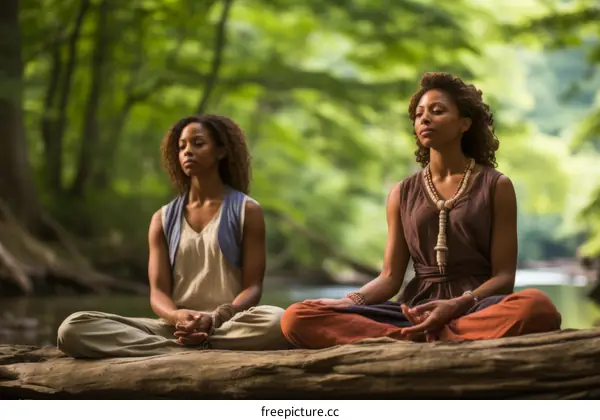 Meditation in Nature: Two Black Women Finding Peace in the Woods