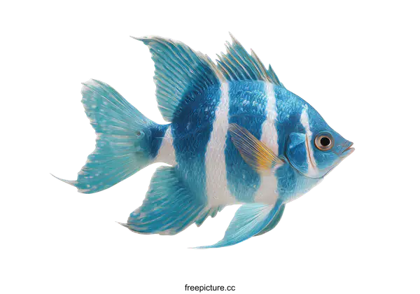 [Transparent Background PNG]A Vibrant Blue Fish Illustration Against a White Background