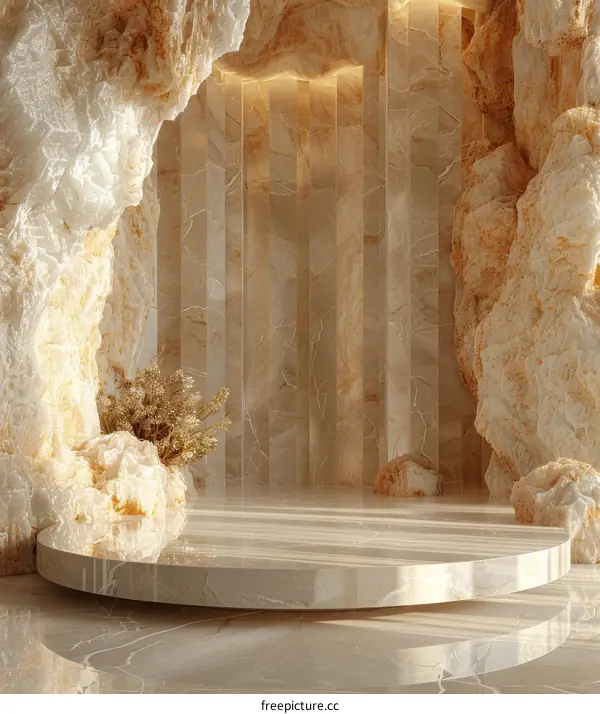 Elegant Marble Cave Display Podium