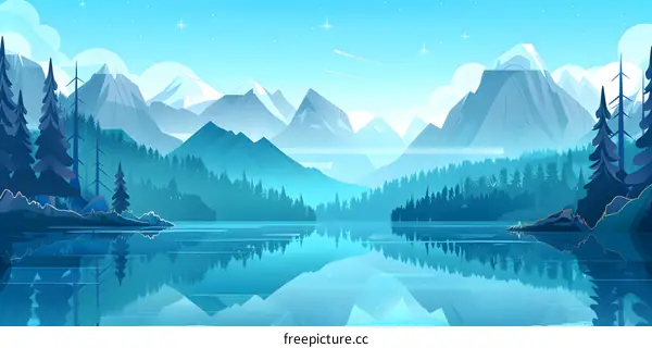 Mountain Landscape With Reflection