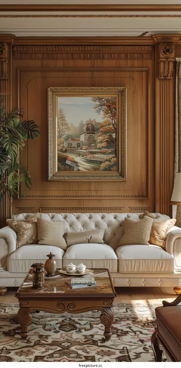 Elegant Wooden Interior Living Room Design