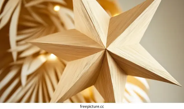 Beautiful Light Brown Wooden Star Decoration