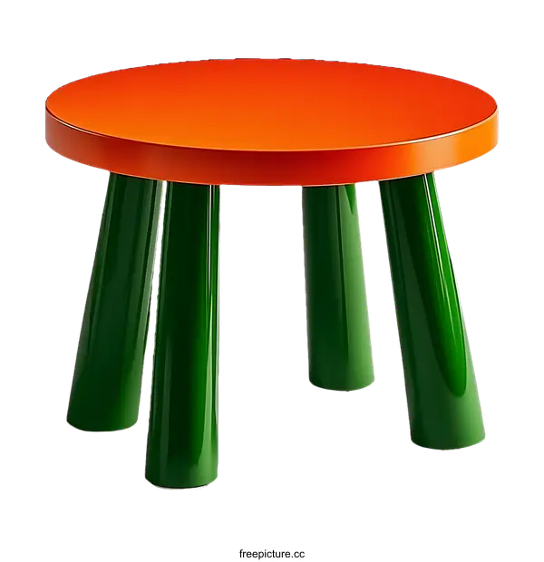 [Transparent Background PNG]Colorful Orange and Green Kids Table Illustration