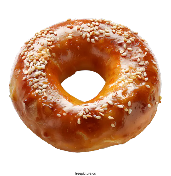 [Transparent Background PNG]Freshly Baked Sesame Seed Bagel