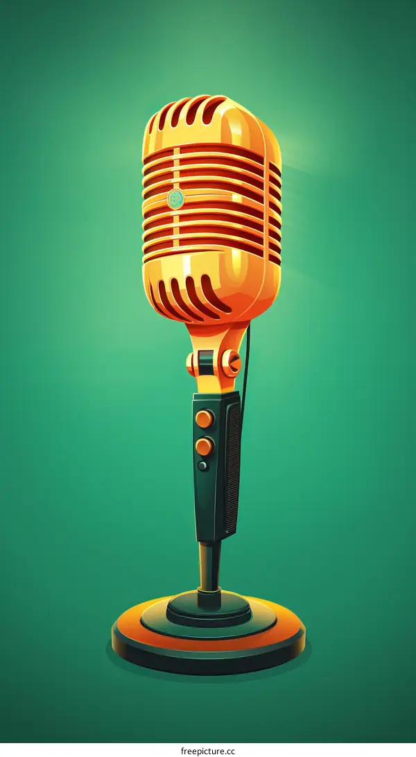 gold retro microphone