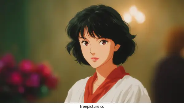 Anime illustration of a young woman