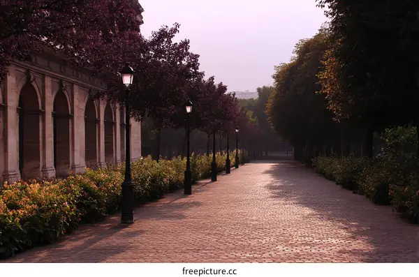 Park Pathway with Architectural Background