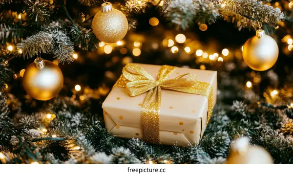 Christmas Gift Under the Festive Tree