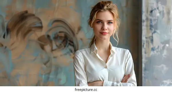portrait of a young woman in a white shirt