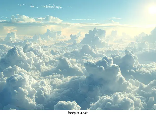 Vast Sky Filled with Fluffy Clouds