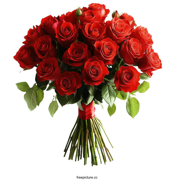 [Transparent Background PNG]Beautiful Red Roses Bouquet