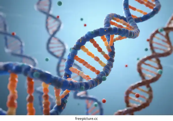 Double Helix DNA Structure Showing Molecular Biology and Genetics