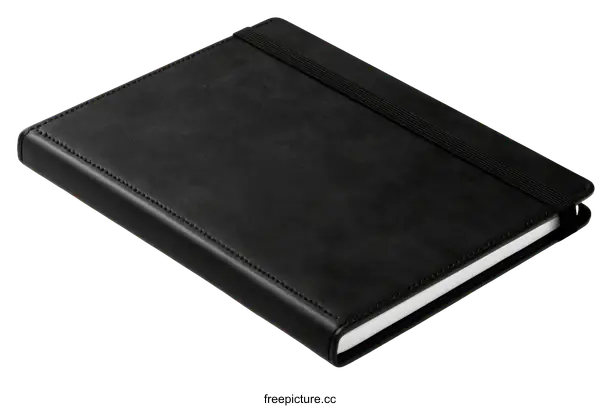 [Transparent Background PNG]High-quality Black Leather Notebook