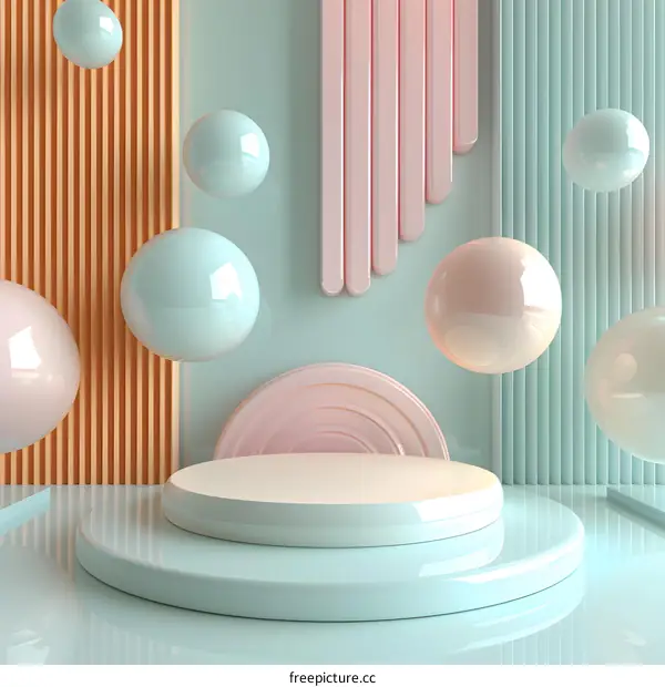 Geometric shapes and podiums